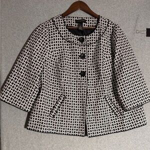 Lane Bryant Black and White Cape with Retro Flair